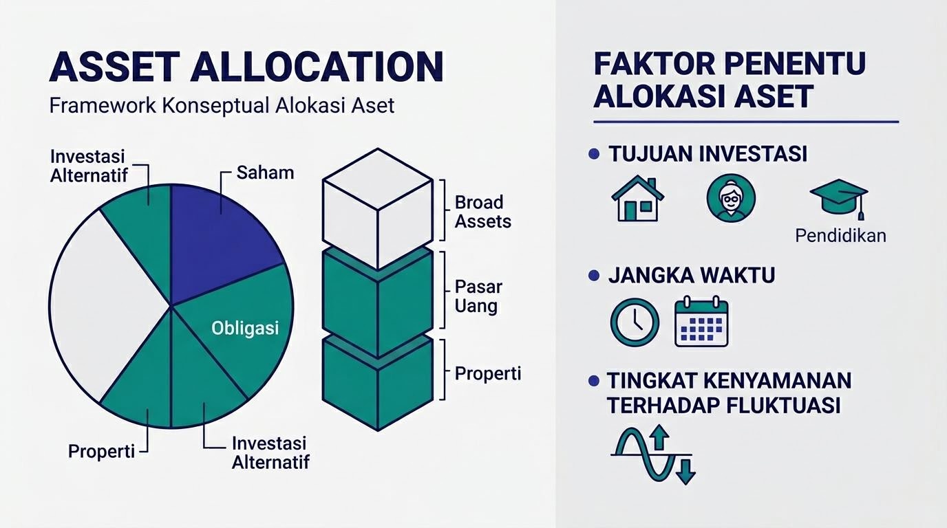 Ilustrasi diagram pembagian alokasi aset sebagai kerangka referensi
